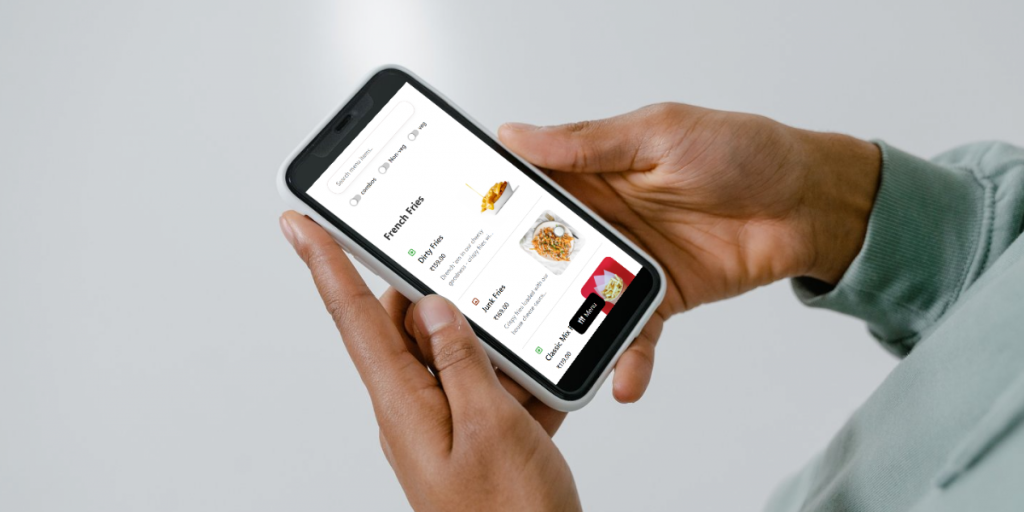 A customer using the Digital Menu on Mobile